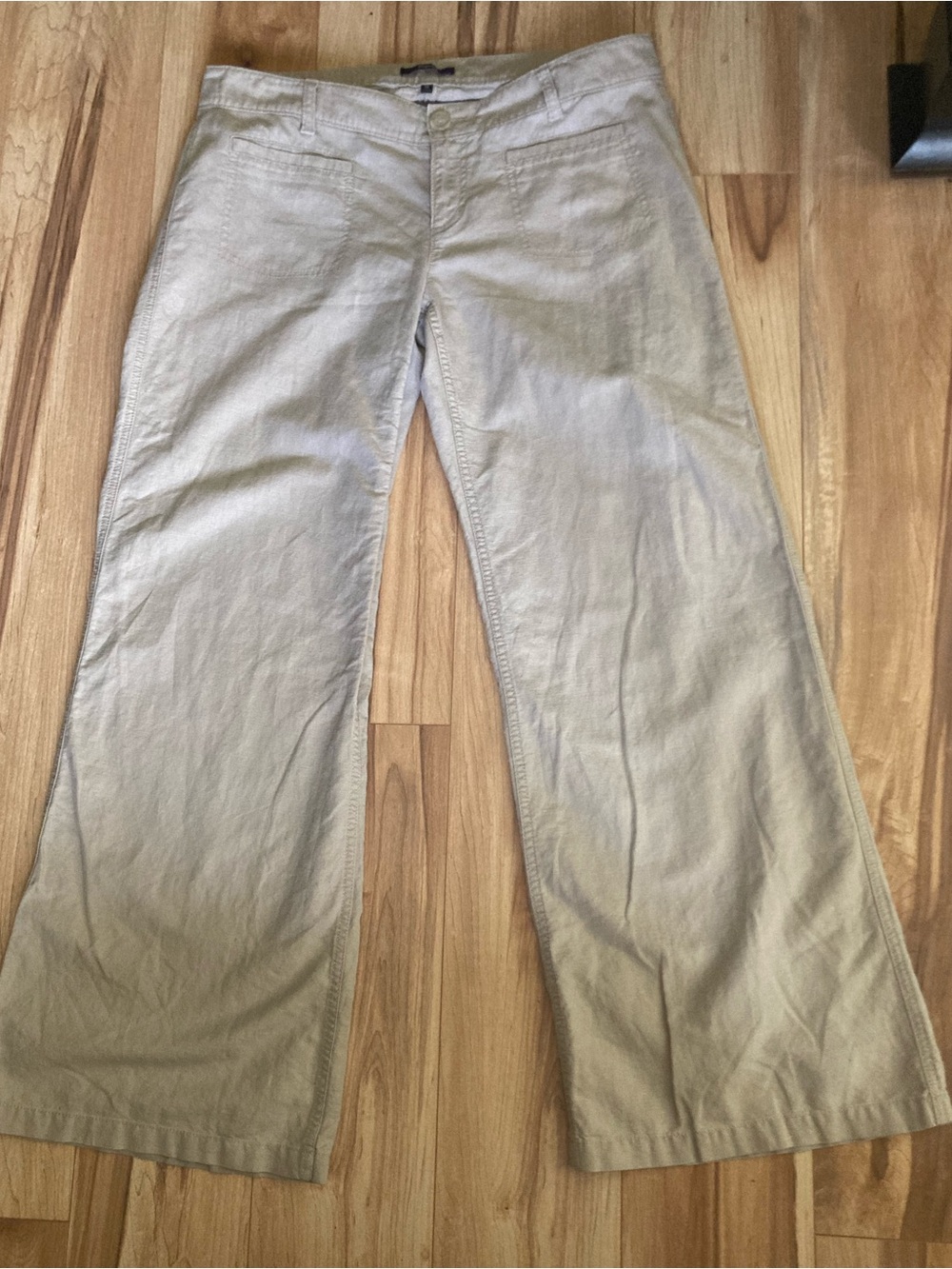 Express low rise  wide leg linen blend trousers - minimalist